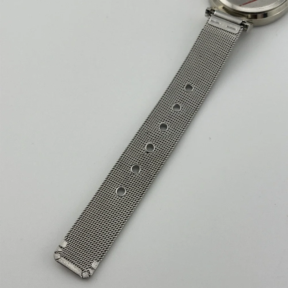 Ellen Tracy Watch Women 34mm Silver Case Crystals Mesh Metal Band- New‎ Battery